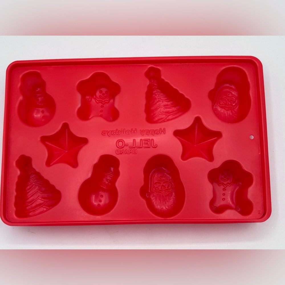 Vintage JELL-O Gelatin Jigglers Happy Holidays Christmas Shapes Mold Red